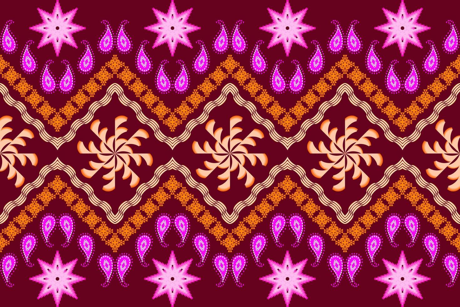 patrón de arte tradicional oriental étnico geométrico. estilo de bordado tribal de figura. diseño para antecedentes étnicos, papel tapiz, ropa, envoltura, tela, elemento, sarong, ilustración vectorial vector