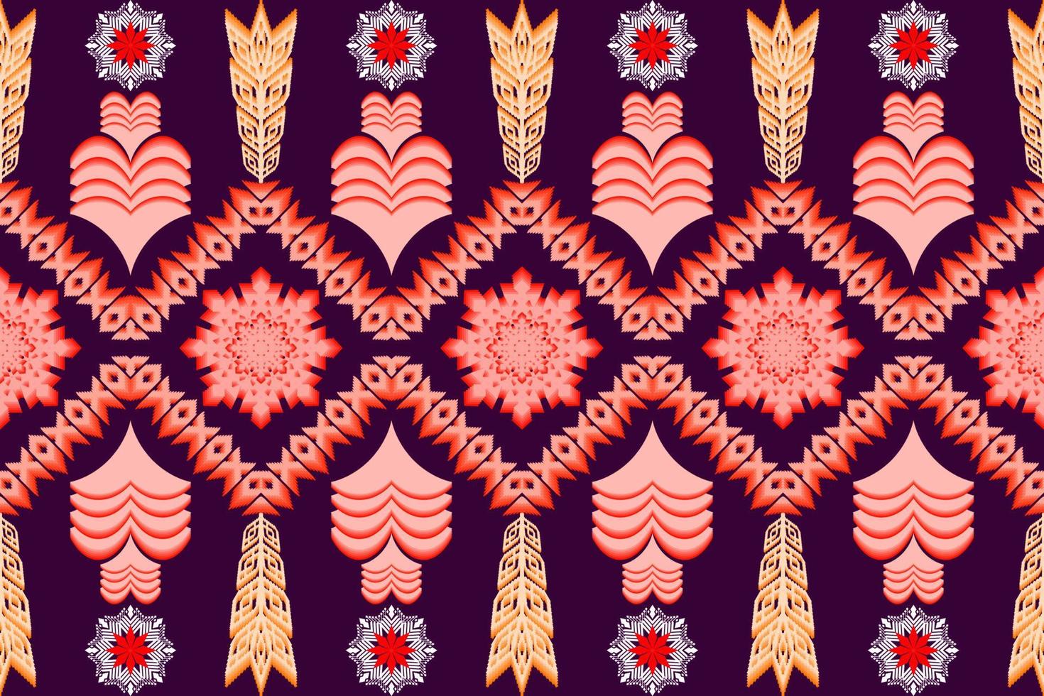 patrón de arte tradicional oriental étnico geométrico. estilo de bordado tribal de figura. diseño para antecedentes étnicos, papel tapiz, ropa, envoltura, tela, elemento, sarong, ilustración vectorial vector