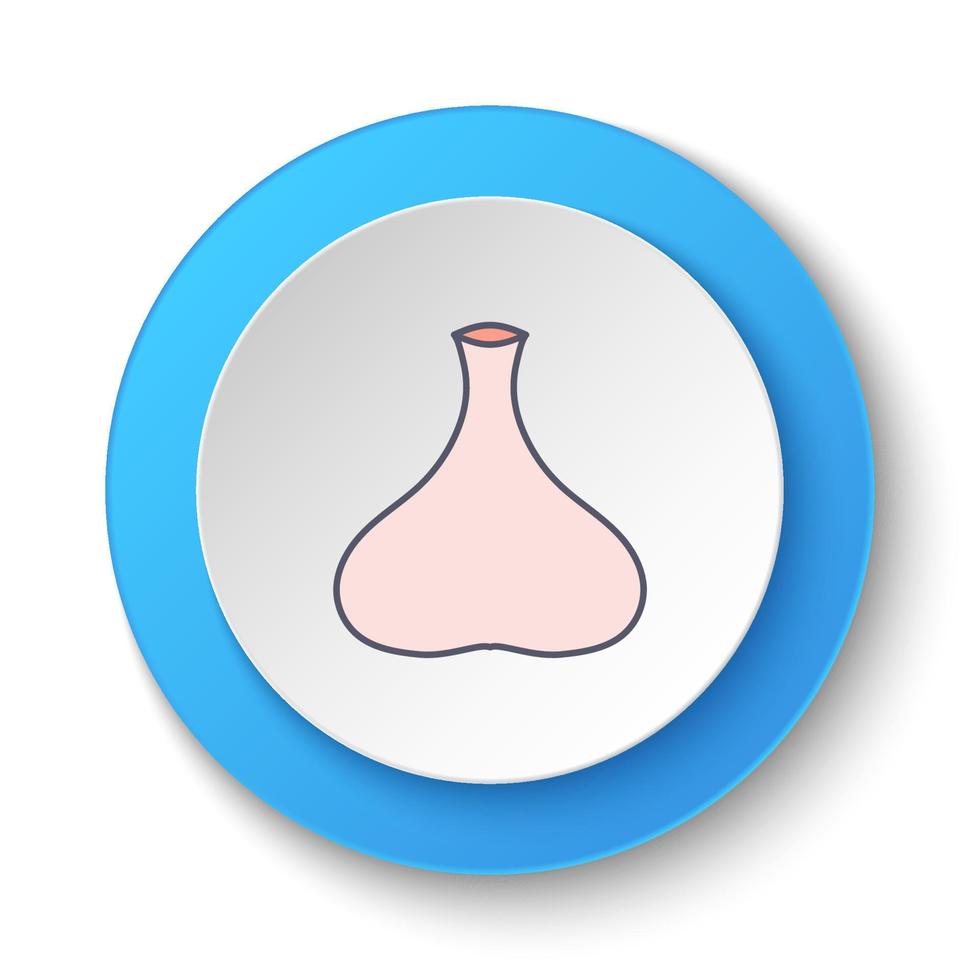 Round button for web icon, allium sativum, spice. Button banner round, badge interface for application illustration on white background vector