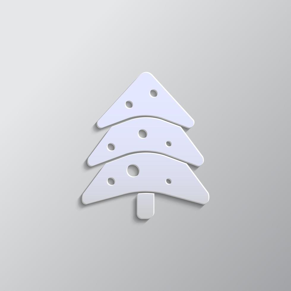 Navidad árbol icono. vector icono. papel estilo vector icono en blanco antecedentes