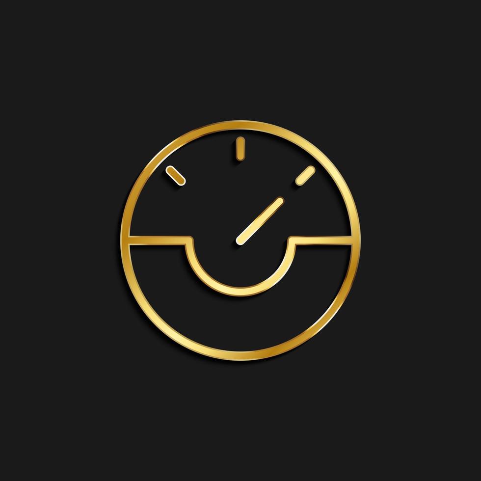 dash, gauge, speed gold icon. Vector illustration of golden icon on dark background