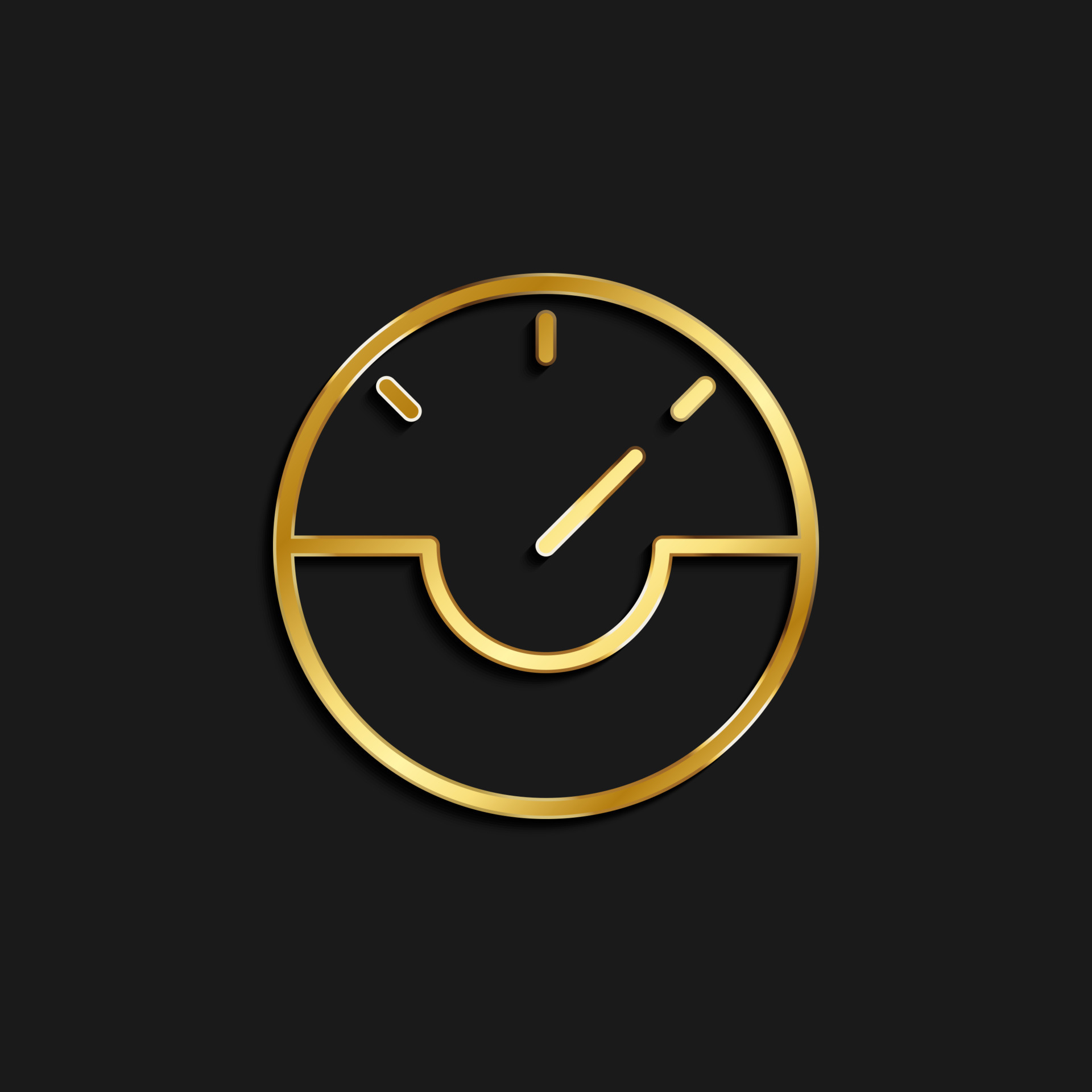 dash, gauge, speed gold icon. Vector illustration of golden icon on