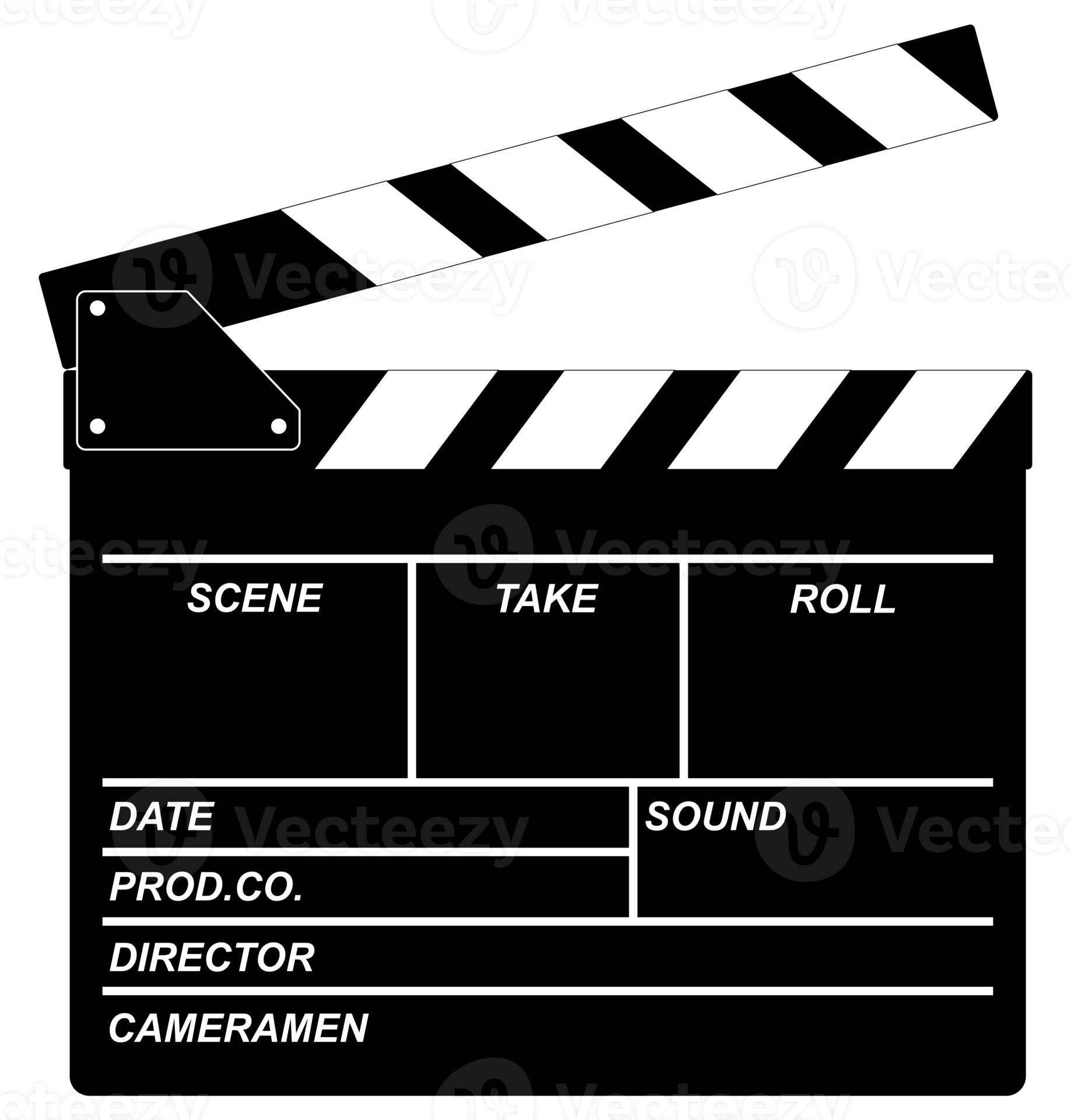Clapper Board for Cinematography Concept, Movie or Film. Format PNG