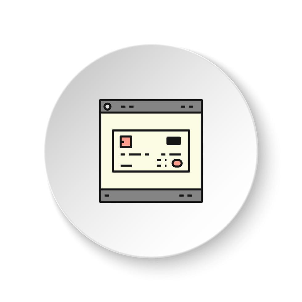 Round button for web icon, payment method, visa. Button banner round, badge interface for application illustration on white background vector