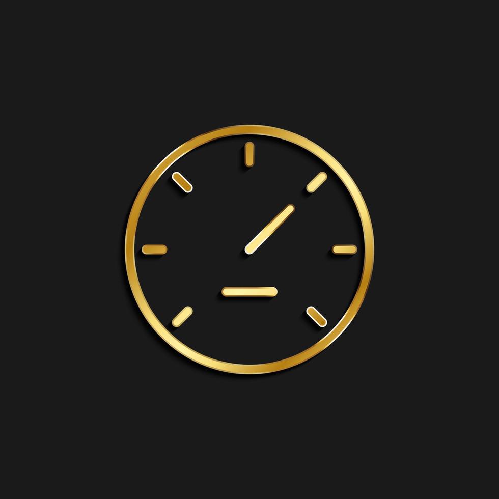 gauge, performance, speed gold icon. Vector illustration of golden icon on dark background