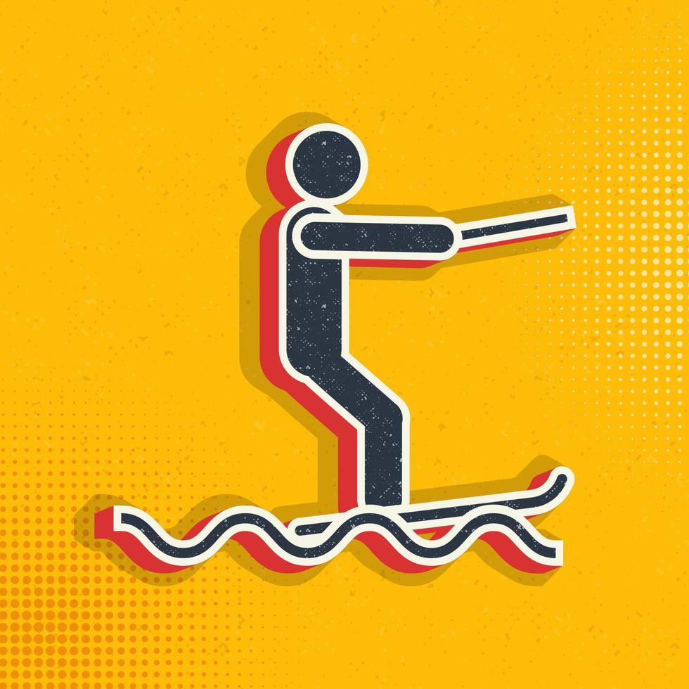 Surf sea pop art, retro icon. Vector illustration of pop art style on retro background
