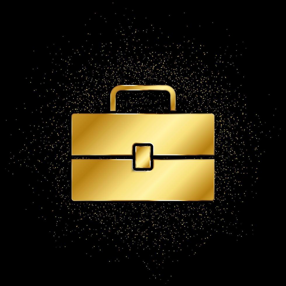 Metal lunchbox gold, icon. Vector illustration of golden particle on gold vector background