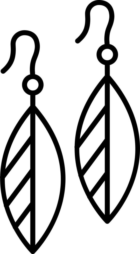 Drop, earrings, jewelry vector icon on transparent background. Outline