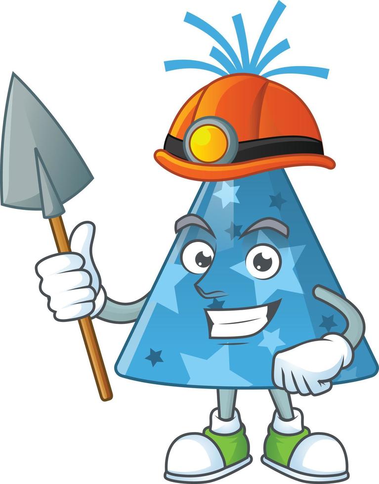 Cartoon character of blue party hat vector