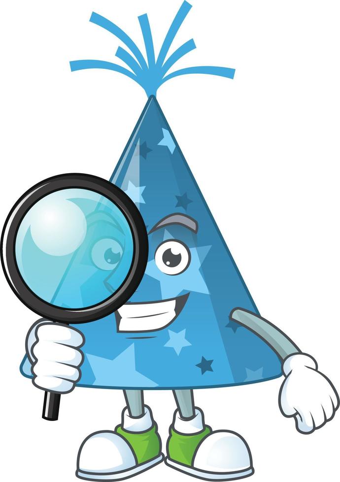 Cartoon character of blue party hat vector