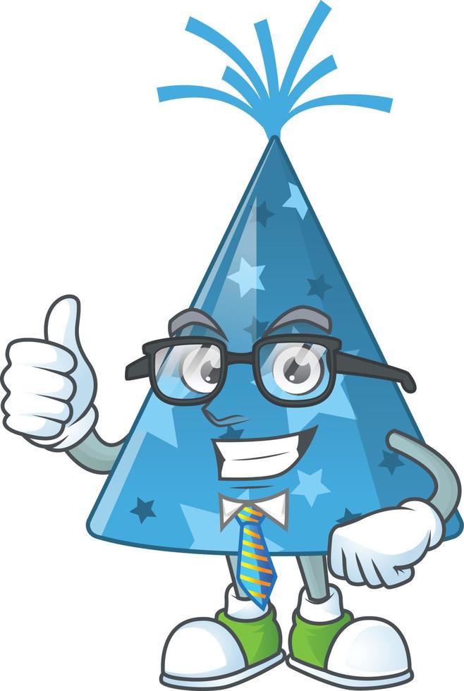 Cartoon character of blue party hat vector