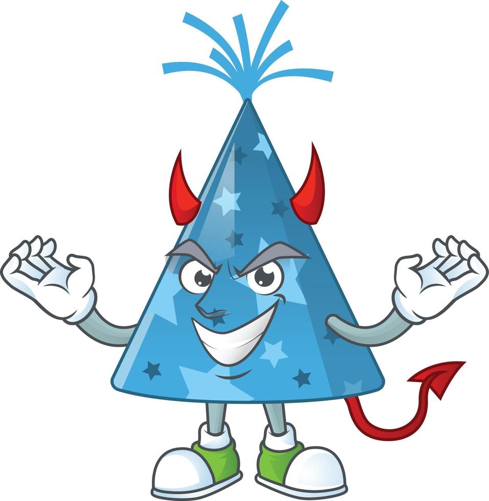 Cartoon character of blue party hat vector