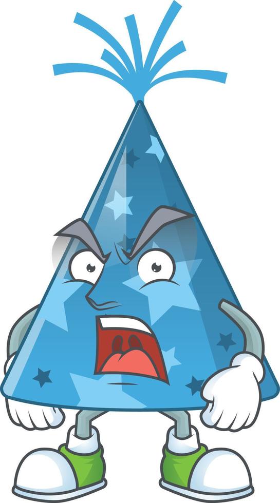 Cartoon character of blue party hat vector