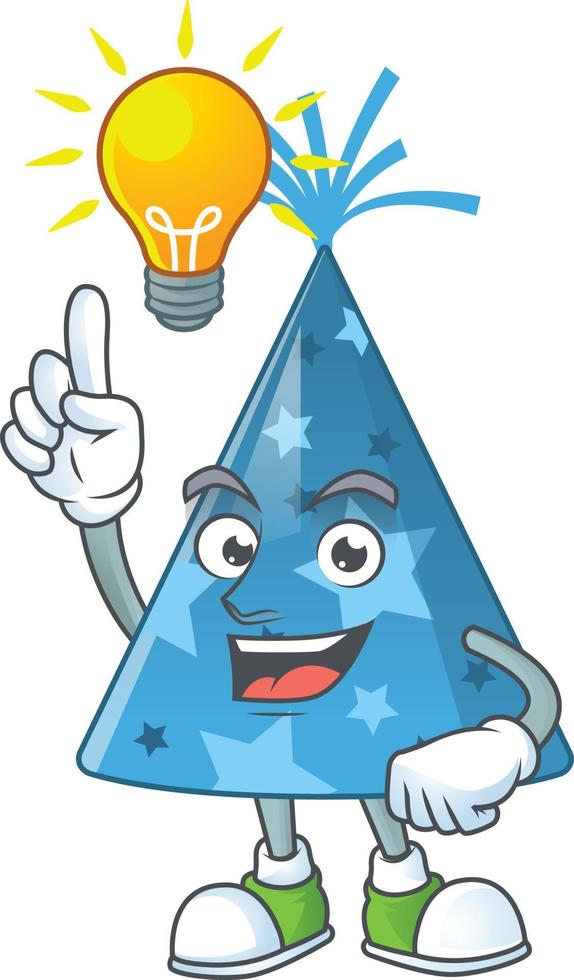 Cartoon character of blue party hat vector