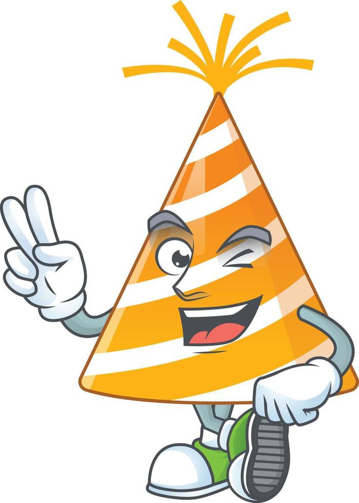 Cartoon character of yellow party hat vector