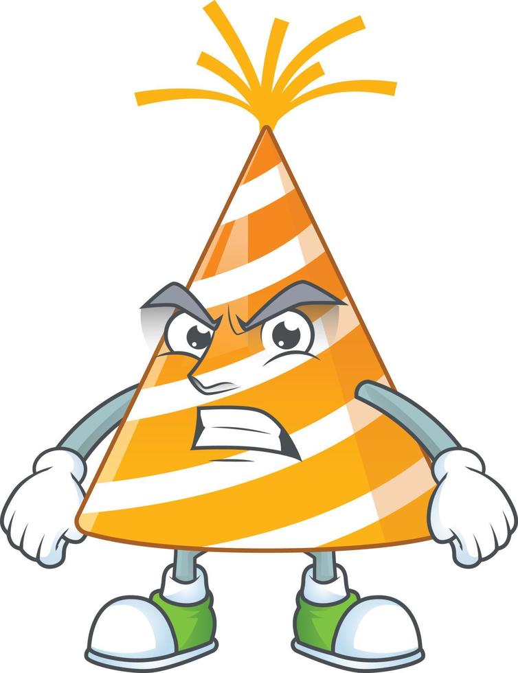 Cartoon character of yellow party hat vector