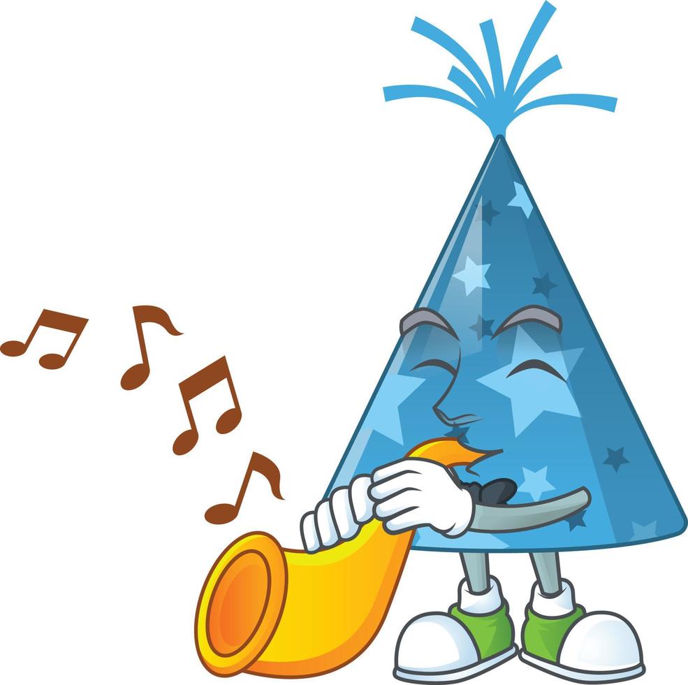 Cartoon character of blue party hat vector