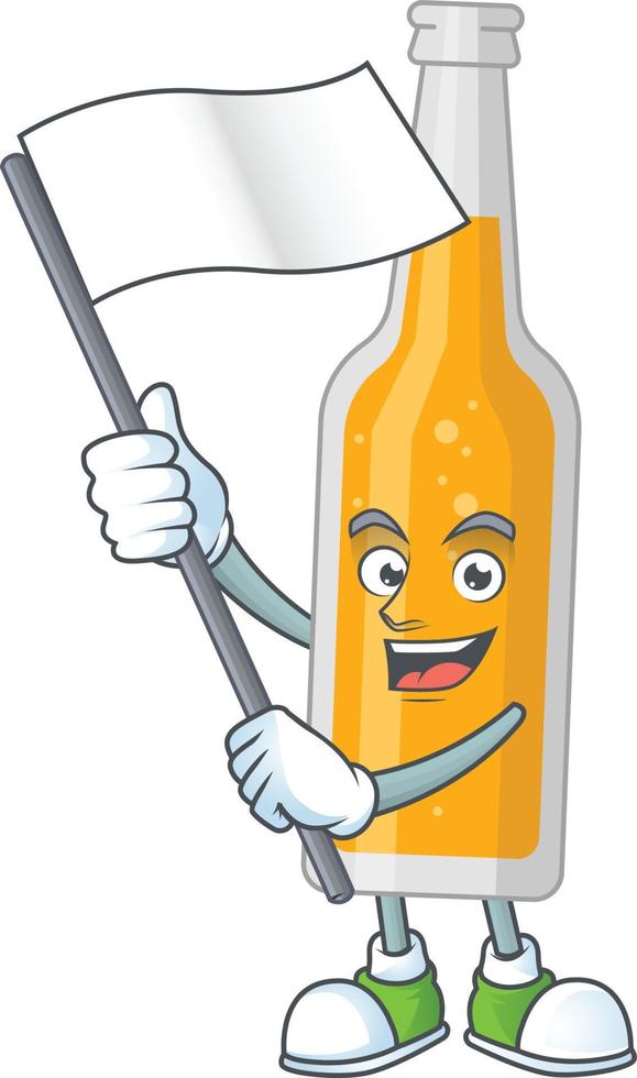 Cartoon character of bottle of beer vector