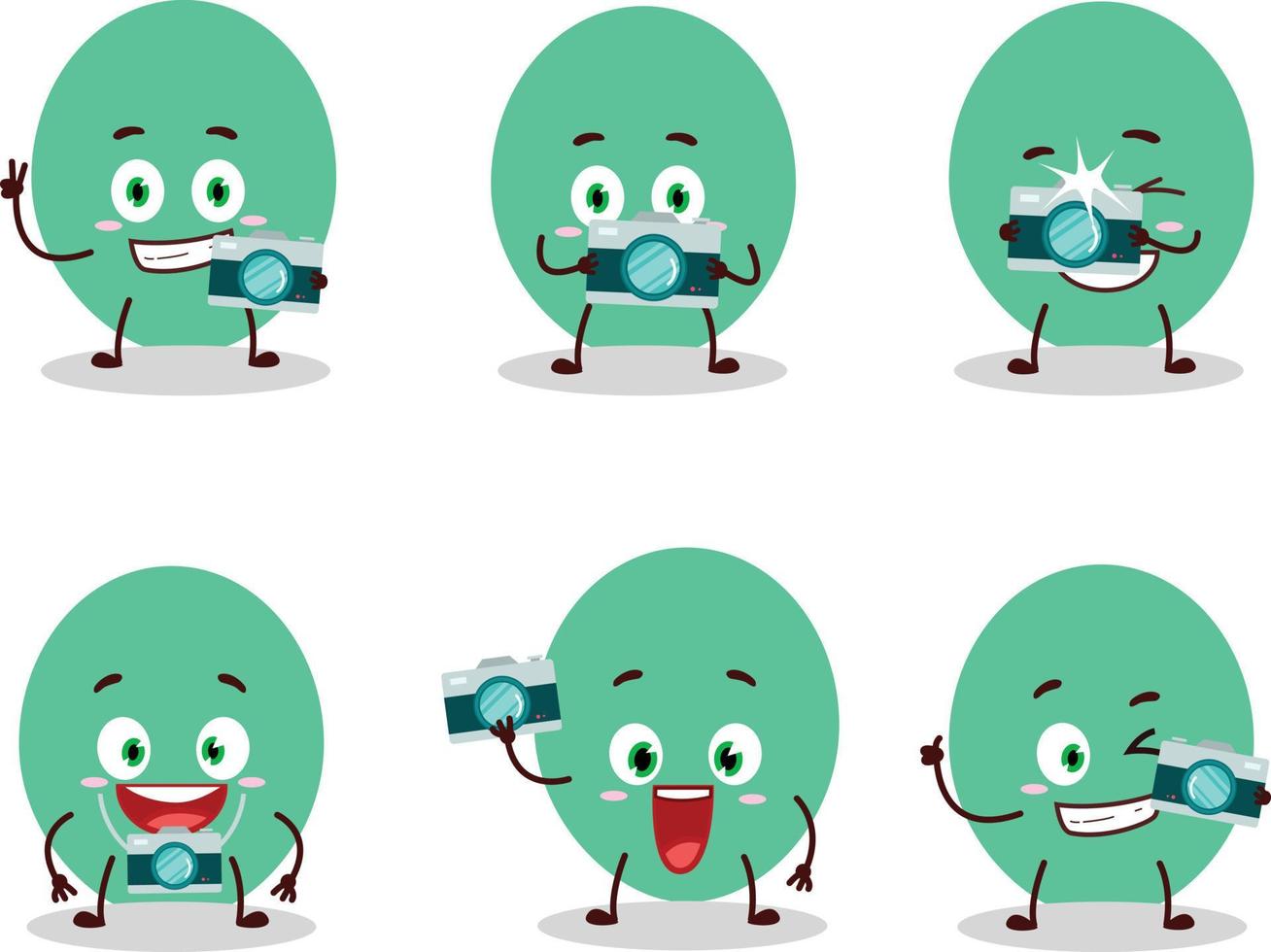 fotógrafo profesión emoticon con verde globo dibujos animados personaje vector