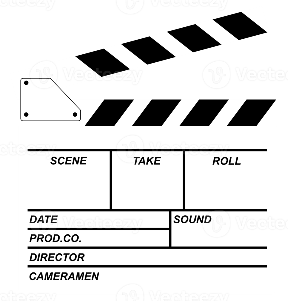 klepel bord voor cinematografie concept, film of film. formaat PNG