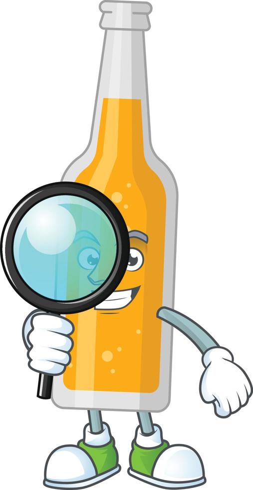 Cartoon character of bottle of beer vector