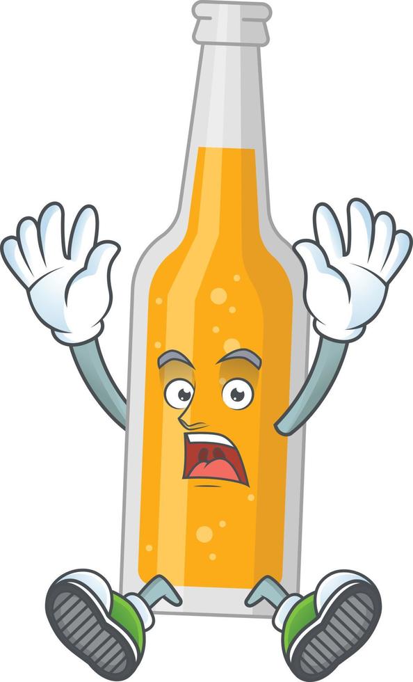 Cartoon character of bottle of beer vector