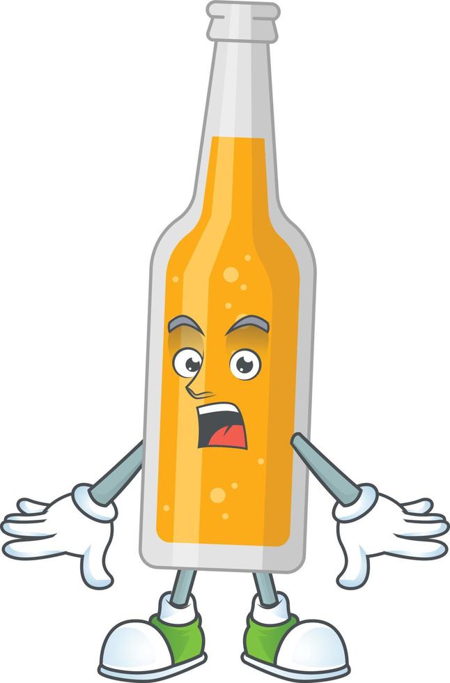 Cartoon character of bottle of beer vector