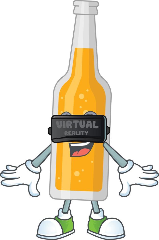 Cartoon character of bottle of beer vector