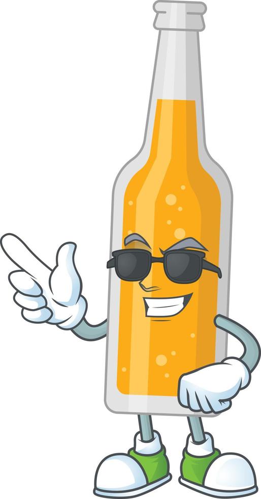 Cartoon character of bottle of beer vector