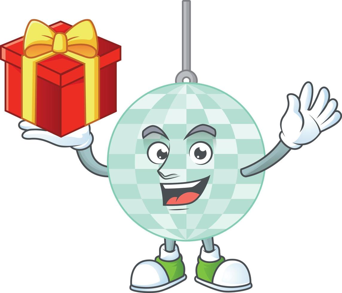 Cartoon character of disco ball vector