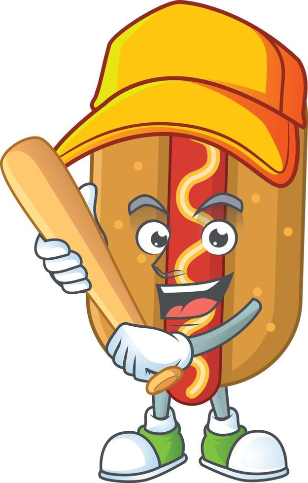 Cartoon character of hotdog vector