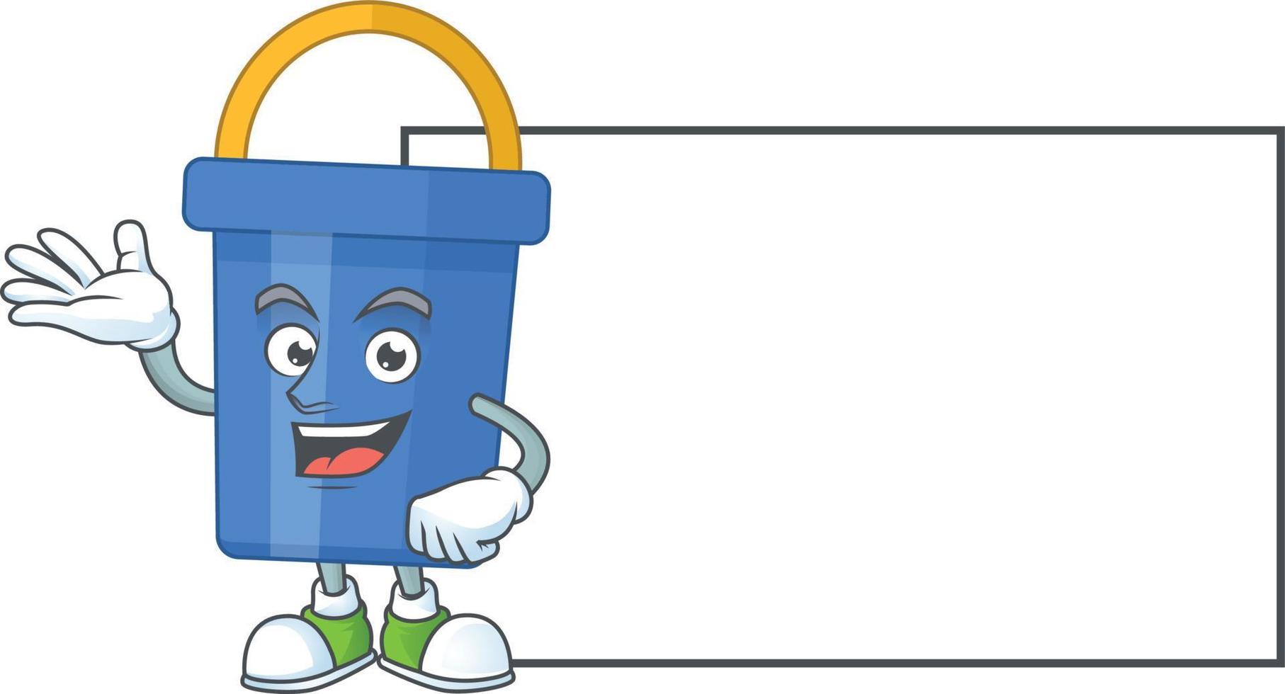 Cartoon character of blue sand bucket vector