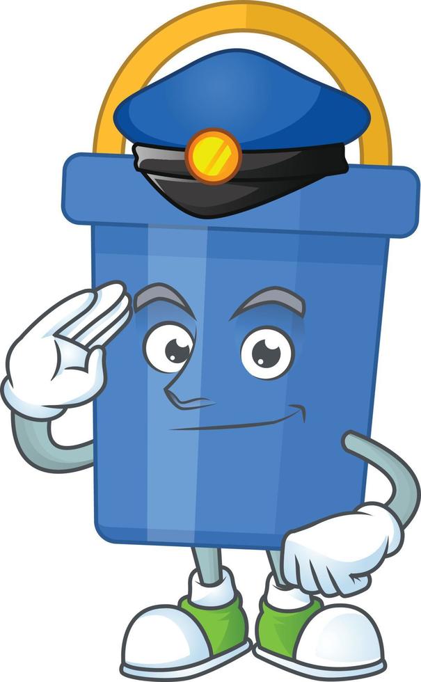 Cartoon character of blue sand bucket vector