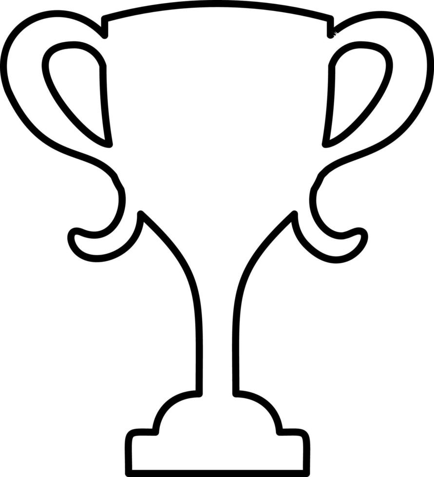 Line vector icon cup, gold. Outline vector icon on white background