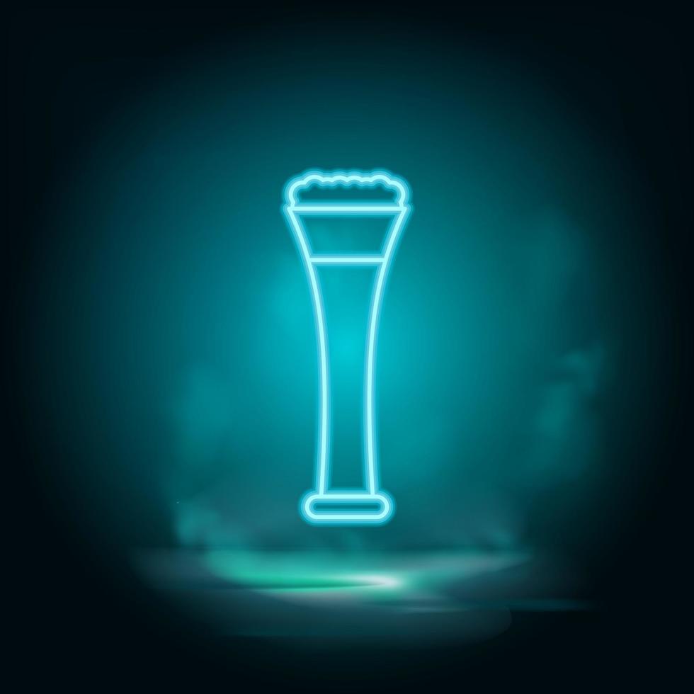 Beer vector neon icon. Food blue neon illustration. Beer vector neon icon on white background