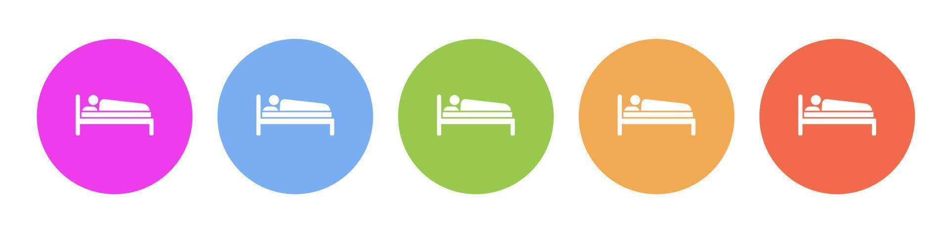 Multi colored flat icons on round backgrounds. Man, sleep multicolor circle vector icon on white background