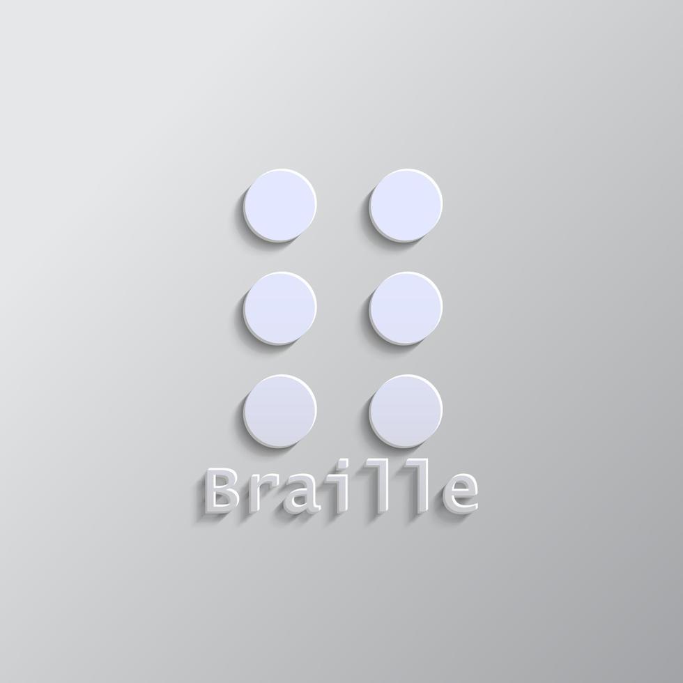 braille papel estilo, icono. gris color vector fondo- papel estilo vector icono.