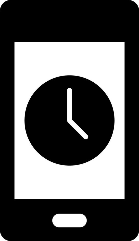 Phone, clock, time vector icon. Simple element illustration from UI concept.  Mobile concept vector illustration. Phone, clock, time vector icon on white background