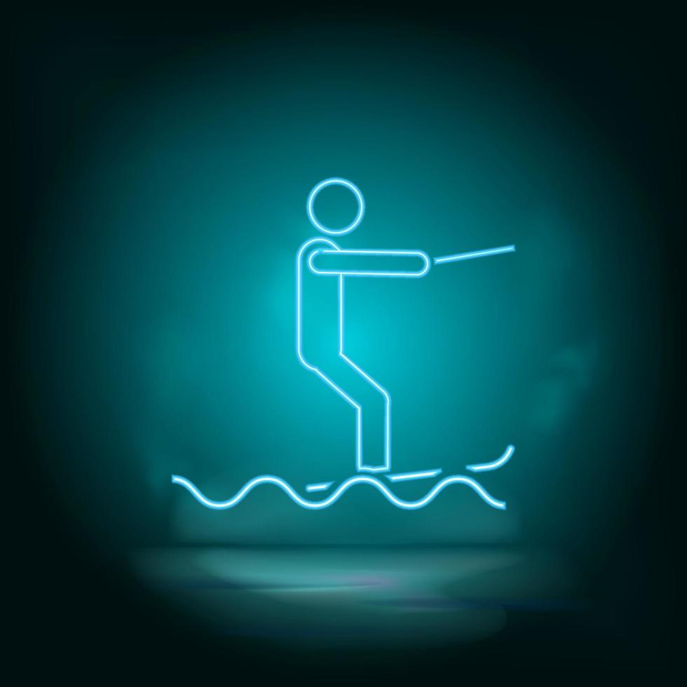 Surf sea blue neon vector icon. Simple element illustration from map and navigation concept. Surf sea blue neon vector icon. Real estate concept vector illustration. on white background