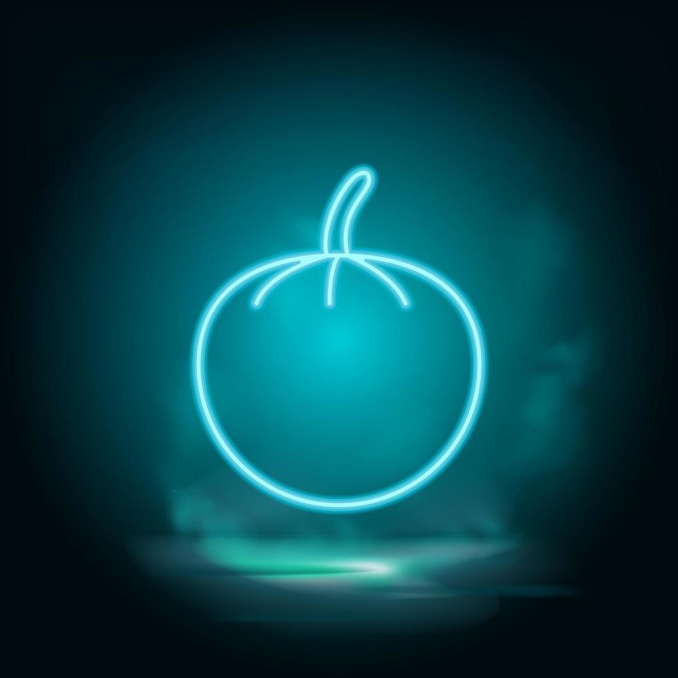 Tomatoes vector neon icon. Food blue neon illustration. Tomatoes vector neon icon on white background
