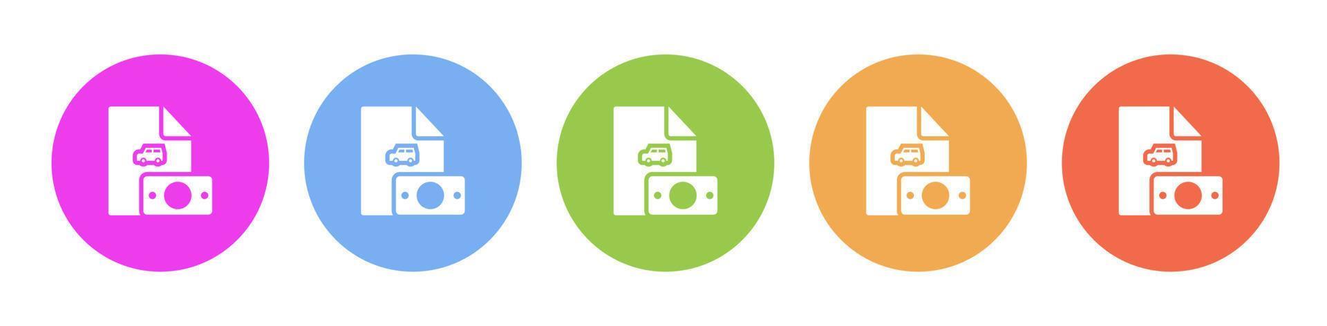 Multi colored flat icons on round backgrounds. Soot, car, insurance, policy multicolor circle vector icon on white background