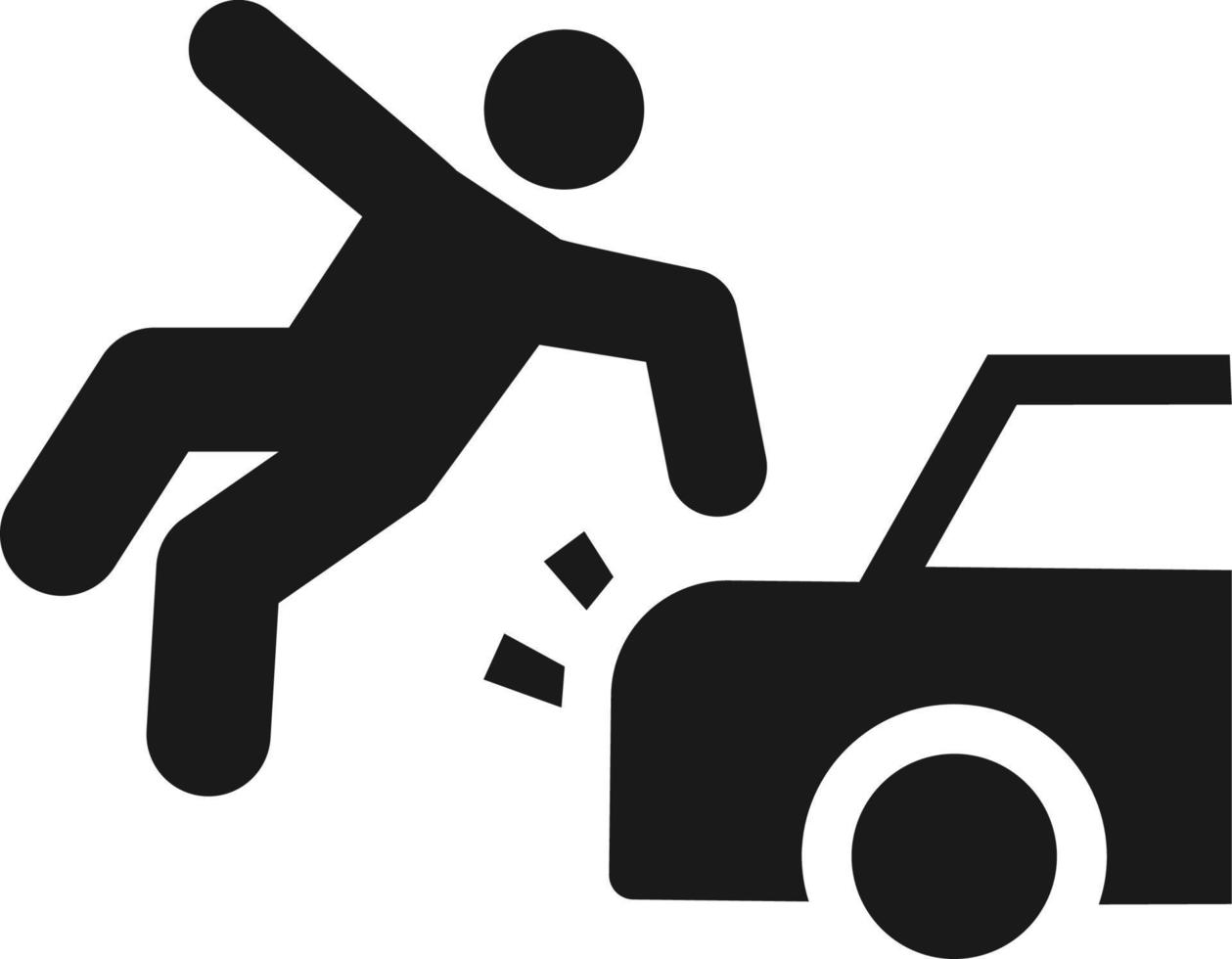 accidente, auto, lesionar, responsabilidad icono - vector. seguro concepto vector ilustración. en blanco antecedentes