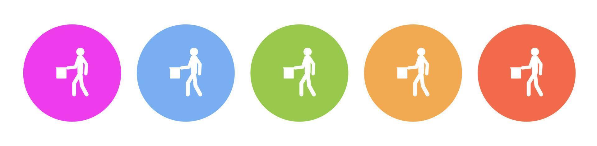 Multi colored flat icons on round backgrounds. flagman, guide multicolor circle vector icon on white background