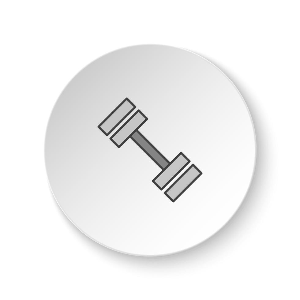 Round button for web icon, Dumbbell. Button banner round, badge interface for application illustration on white background vector