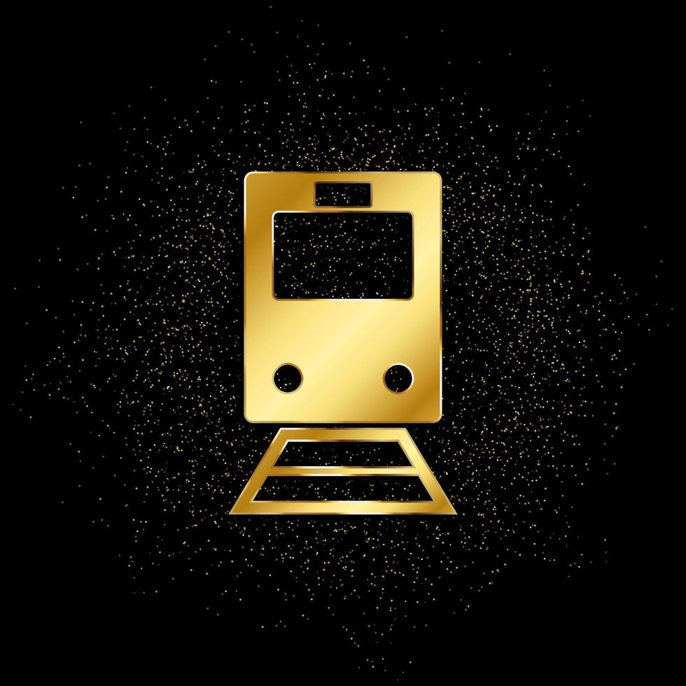 Train gold, icon. Vector illustration of golden particle on gold vector background