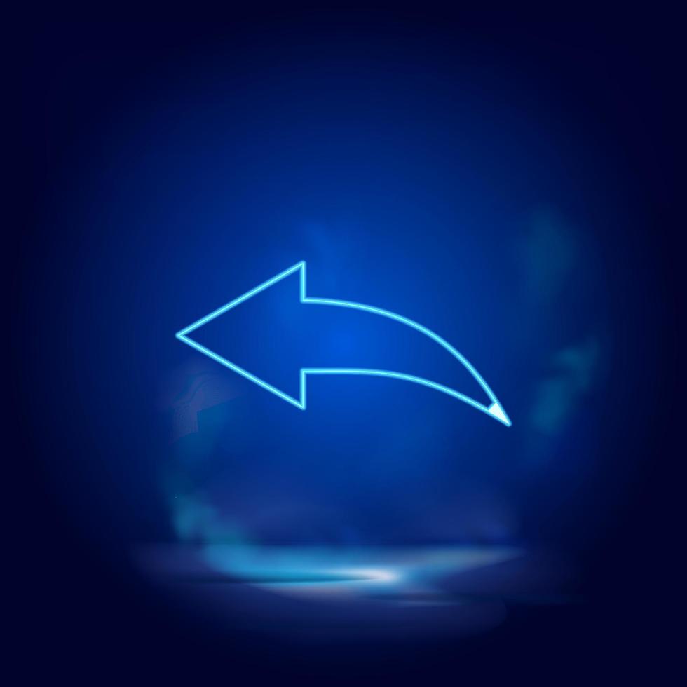 Smoke effect neon style vector icons, arrow, reply, undo neon icon