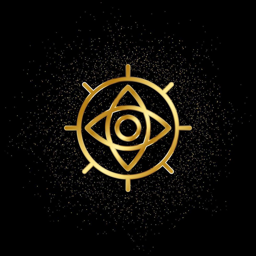 Mandala gold icon. Vector illustration of golden particle background.. Spiritual concept vector illustration .