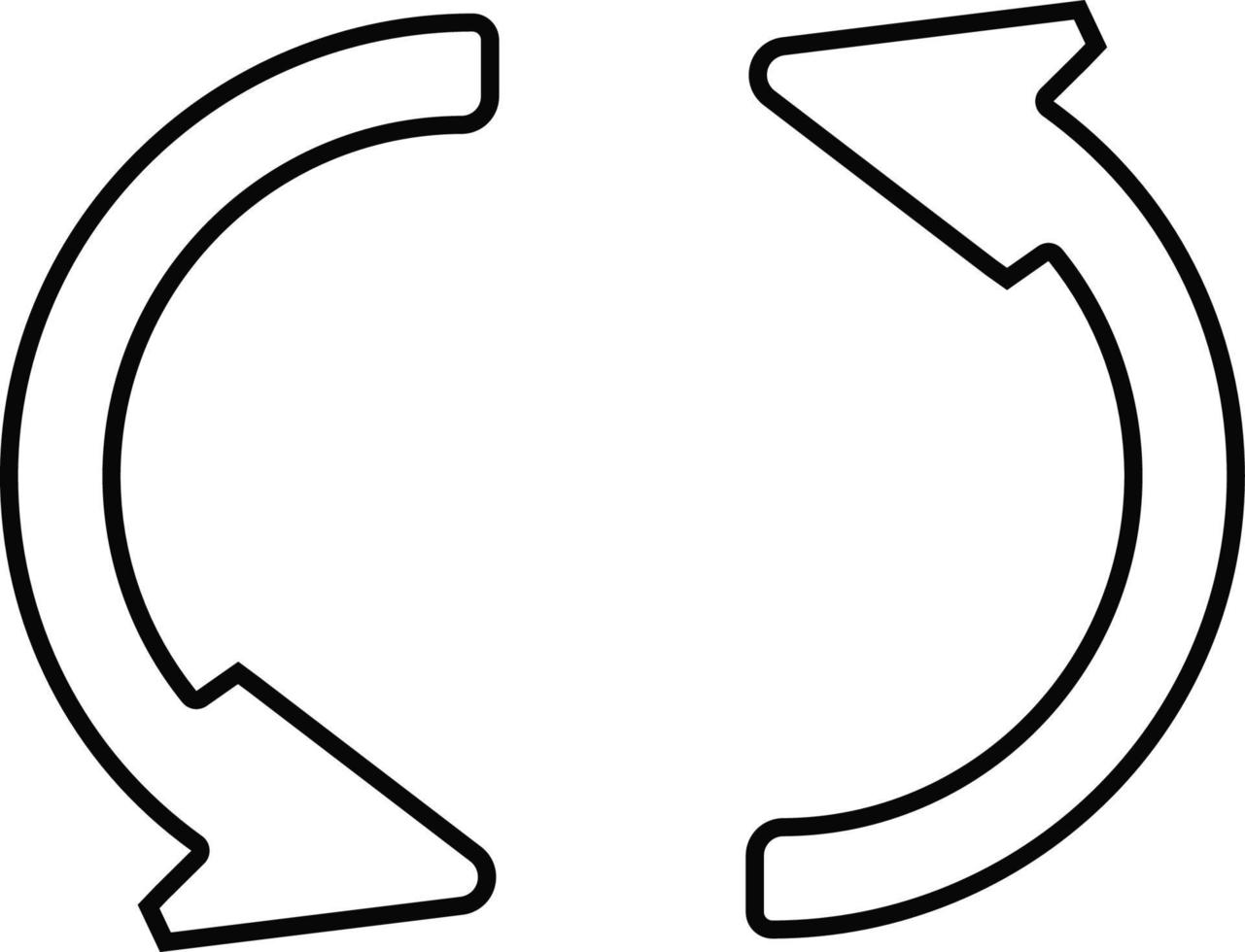 Line vector icon loading, refresh. Outline vector icon on white background