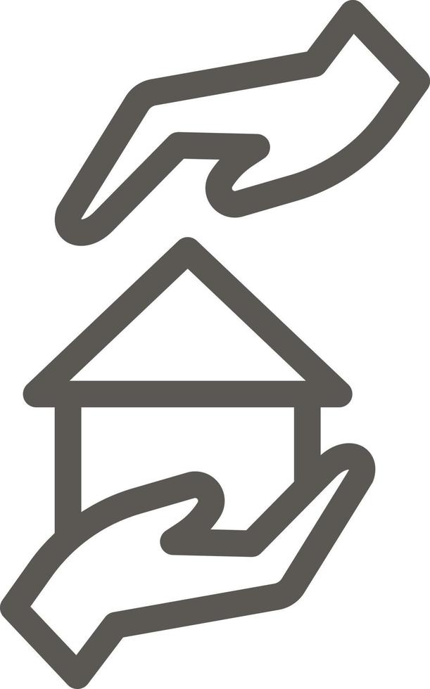 Hands, house, protection vector icon. Simple element illustration from UI concept. Hands, house, protection vector icon. Real estate concept vector illustration. on white background