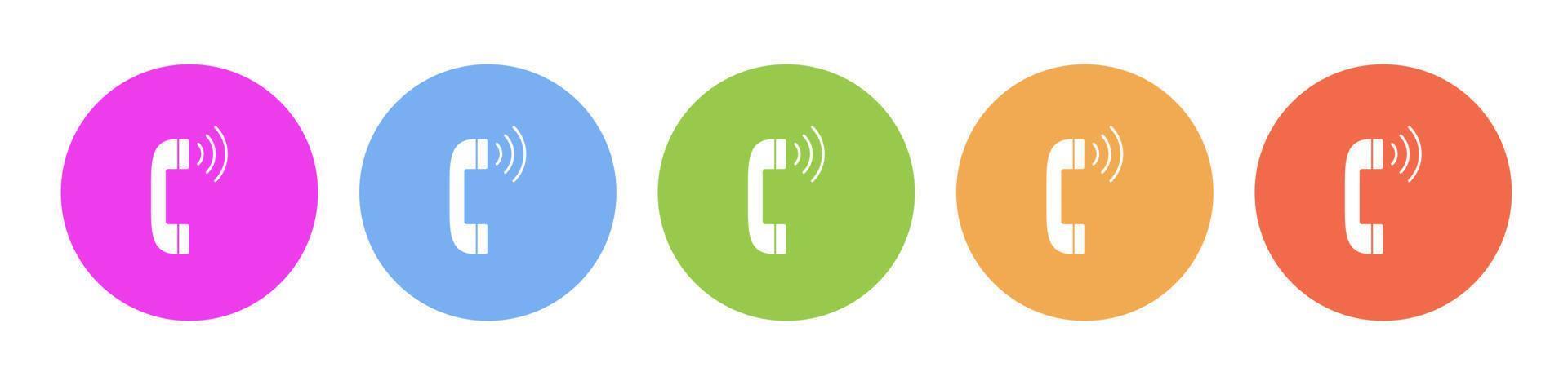 Multi colored flat icons on round backgrounds. Communication multicolor circle vector icon on white background